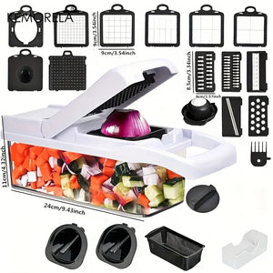 22In1/ 15In1 Multifunctional Vegetable Cutter Handheld Food Grater, Veggie Slicer, Chopper with Container, Onion Mince Cutter