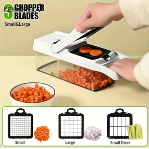 22In1/ 15In1 Multifunctional Vegetable Cutter Handheld Food Grater, Veggie Slicer, Chopper with Container, Onion Mince Cutter