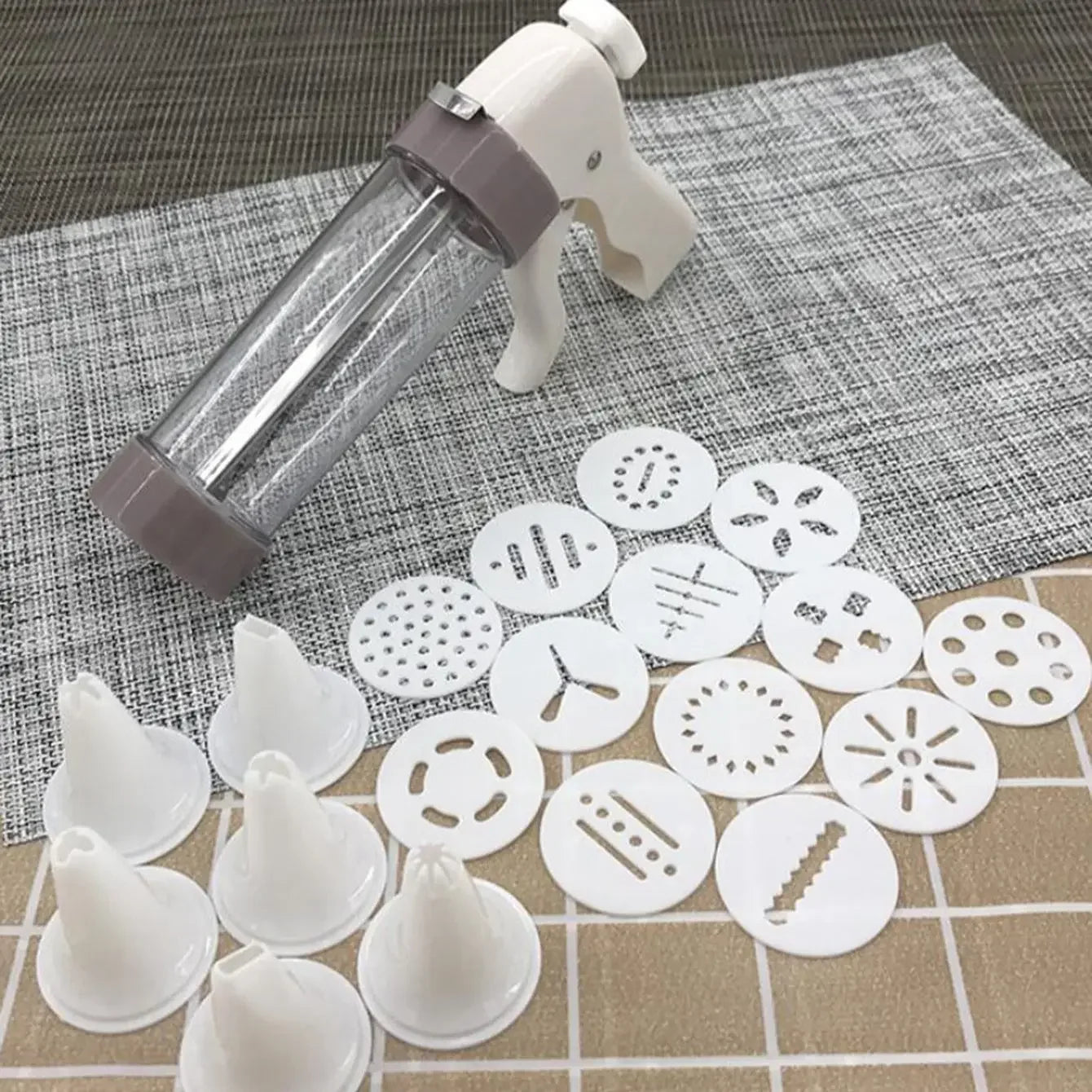 1Pc-Cake Cream Decorating Gun Set Cookie Biscuit Pastry Syringe Stainless Steel Nozzle Squeezer Extruder Baking Tools