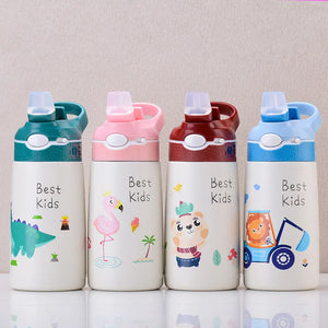 400ML Children Thermos Water Bottle Kids Thermos Mug Baby Duck Billed Straw 316 Stainless Steel Vacuum Flasks Tumbler Thermo Cup
