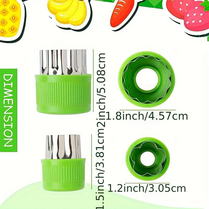 9Pcs/Stainless Steel Cookie and Vegetable Cutting Set - Mini Fruit and Cookie Embossing Molds for Children'S Baking