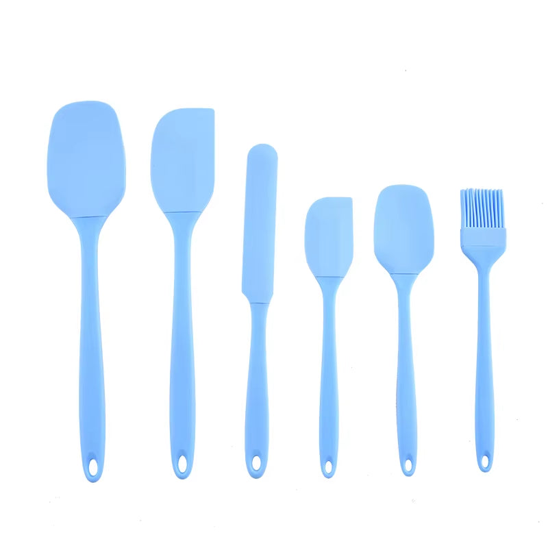 Silicone Kitchenware 6-Piece Set, Cream Scraper, Spatula, Oil Brush, Size Scraper Set Baking Tool, Non-Integrated Hand
