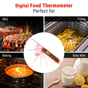 TP03H Digital Instant Read Meat Thermometer for Grilling，Waterproof Kitchen Food LCD Thermometer with Calibration
