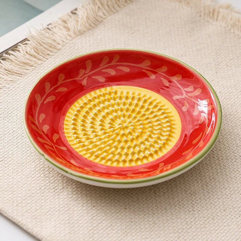 Colorful Simple Ceramic Ginger Grater Tool Hand Grinder Garlic Masher Portable Porcelain Carrot Ginger Grinding Kitchen Tools