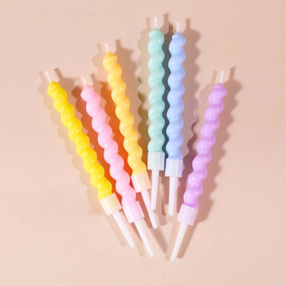 6/12Ps Cakelove Colorful Birthday Candles with Stand Star Heart Cake Candle Baby Children Birthday Party Supplies Wedding Decor