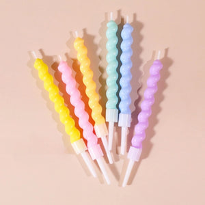 6/12Ps Cakelove Colorful Birthday Candles with Stand Star Heart Cake Candle Baby Children Birthday Party Supplies Wedding Decor