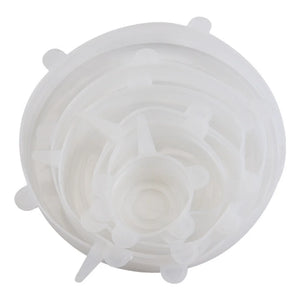 6Pcs Food Grade Silicone Preservation Cover Reusable Airtight Food Universal Dish Stretch round Lids for Kitchen Accessories