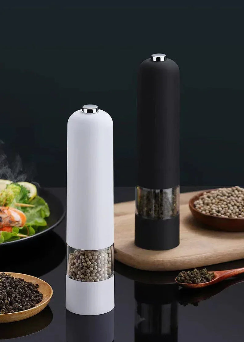 Battery Electric Automatic Mill Pepper and Salt Grinder with LED Light Adjustable Coarseness Spice Grinder Kitchen Cooking Tool