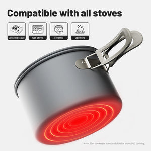 Camping Cookware Kit Outdoor Frying Pan Portable Kettle Foldable Picnic Tableware Kitchen Utensils Cooking Utensils