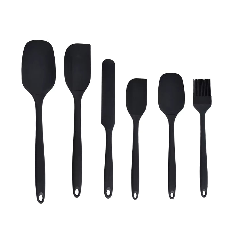 Silicone Kitchenware 6-Piece Set, Cream Scraper, Spatula, Oil Brush, Size Scraper Set Baking Tool, Non-Integrated Hand