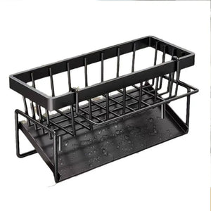 Kitchen Sponge Holder Drain Rack Sink Organizer for Dish Cloth Scrubber Storage with Hanging Hook