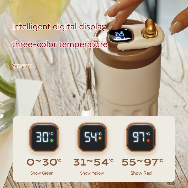 450ML LED Temperature Display Coffee Cup Keep Cold and Heat Thermal Mug Travel Vacuum Flask Stainless Steel Thermo Water Bottle