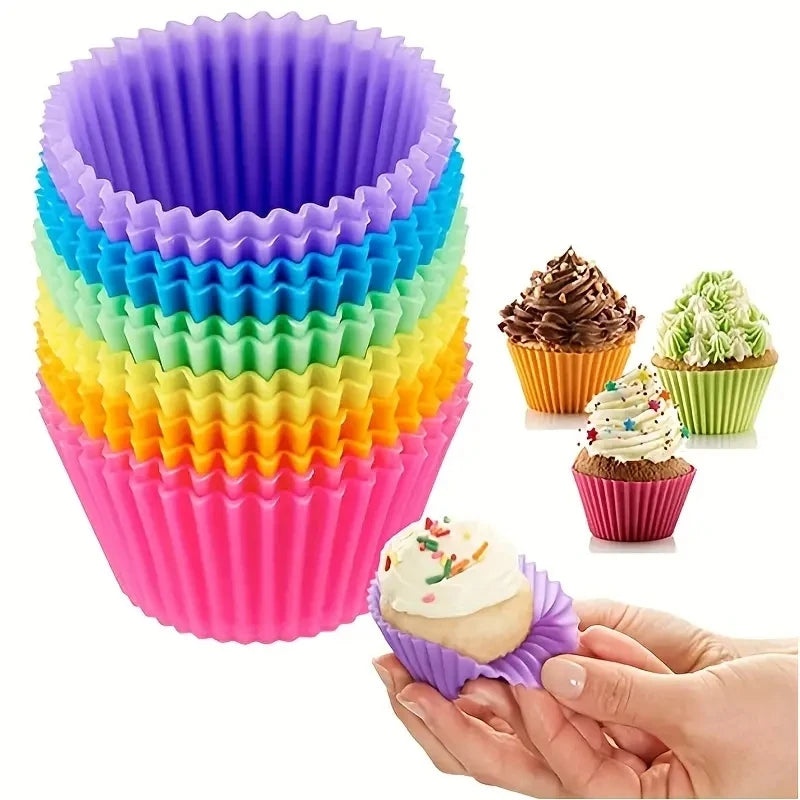 Silicone Cake Mold round Heart Shape Muffin Cupcake Baking Molds Home Kitchen Bakeware Baking Cups BPA Free Kitchen Gadgets ﻿