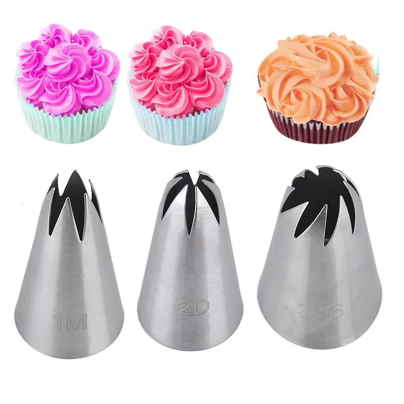 1Pcs Rose Pastry Nozzles Cake Decorating Tools Flower Icing Piping Nozzle Cream Cupcake Tips Baking Accessories #1M 2D 336