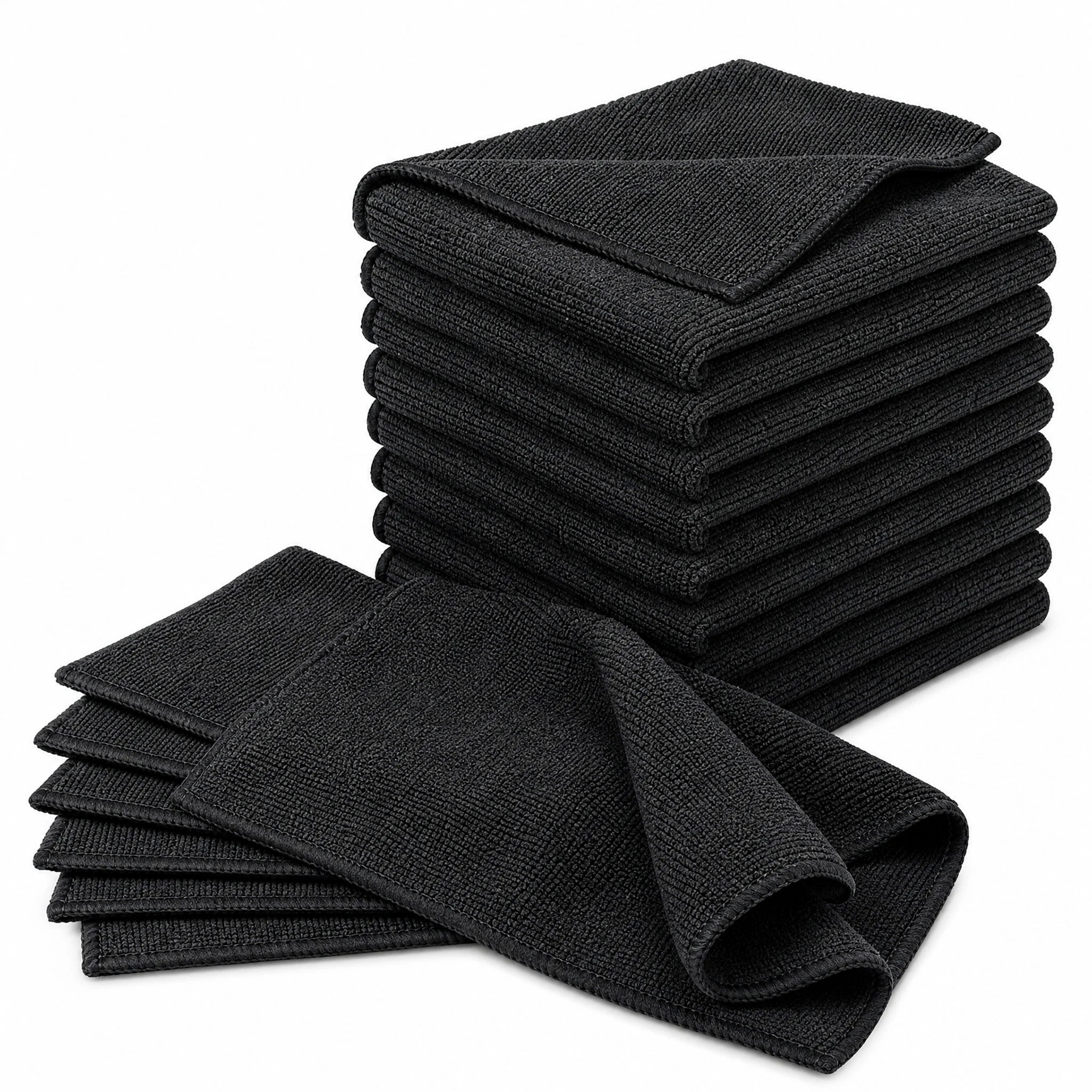Heavy Duty Microfiber Cleaning Towels, 10 Pack, 25X25Cm, Ultra Soft & Highly Absorbent, Dry & Wet Use, Streak-Free Cleaning
