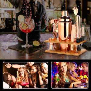 Cocktail Shaker Making Set,16Pcs Bartender Kit for Mixer Wine Martini, Stainless Steel Bar Tools, Home Drink Party Accessories