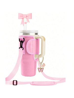 1PC Water Bottle Carrier Bag for Large Capacity Tumbler Cup with Handle Water Bottle Cup Sleeve with Adjustable Shoulder Strap
