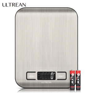 ULTREAN Digital Kitchen Scale 5000G/1G Multifunction Electric Food Scale LCD Display High Precise Waterproff Measuring Scale