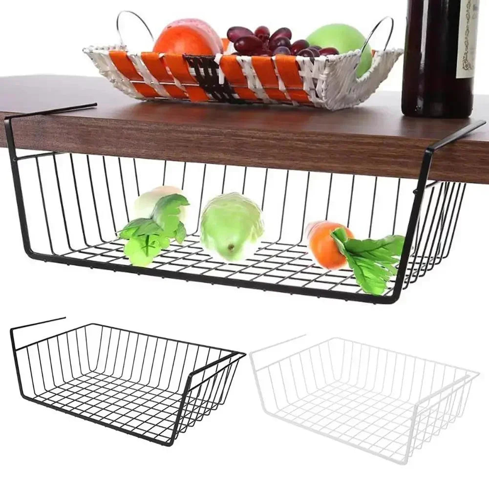 New S/L Cupboard under Storage Iron Cabinet Closet Desk Hanging Mesh Basket Wire Bookcase Shelf Rack Organizer