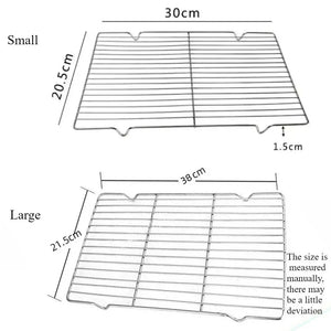 304 Stainless Steel Baking Tray Set with Grill Metal Rectangular Cooling Rack Grilling Tools BBQ for Kitchen Outdoor Camping