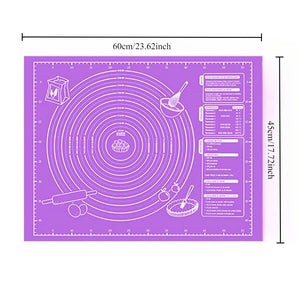 Food Gradeplasticrolling Mat with Measuring Tool Non Slip Kneading Mat, Easy to Clean Non Stick Baking Mat Reusablebakingutensil