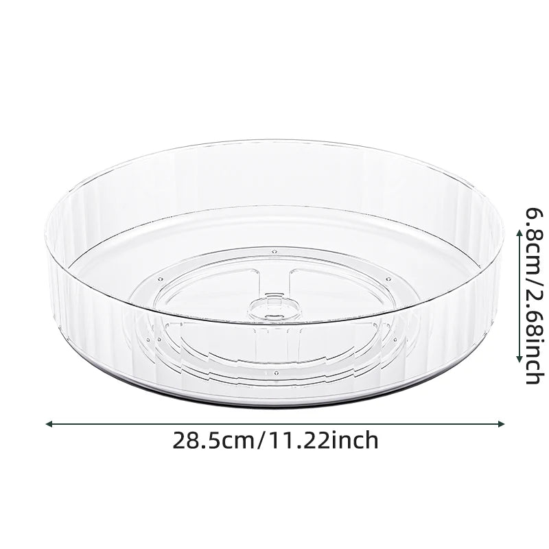 360° Rotating Tray Lazy Susan Fridge Organizer Turntable Storage Tray Clear Food Storage Organizer Spice Rack Kitchen Organizer