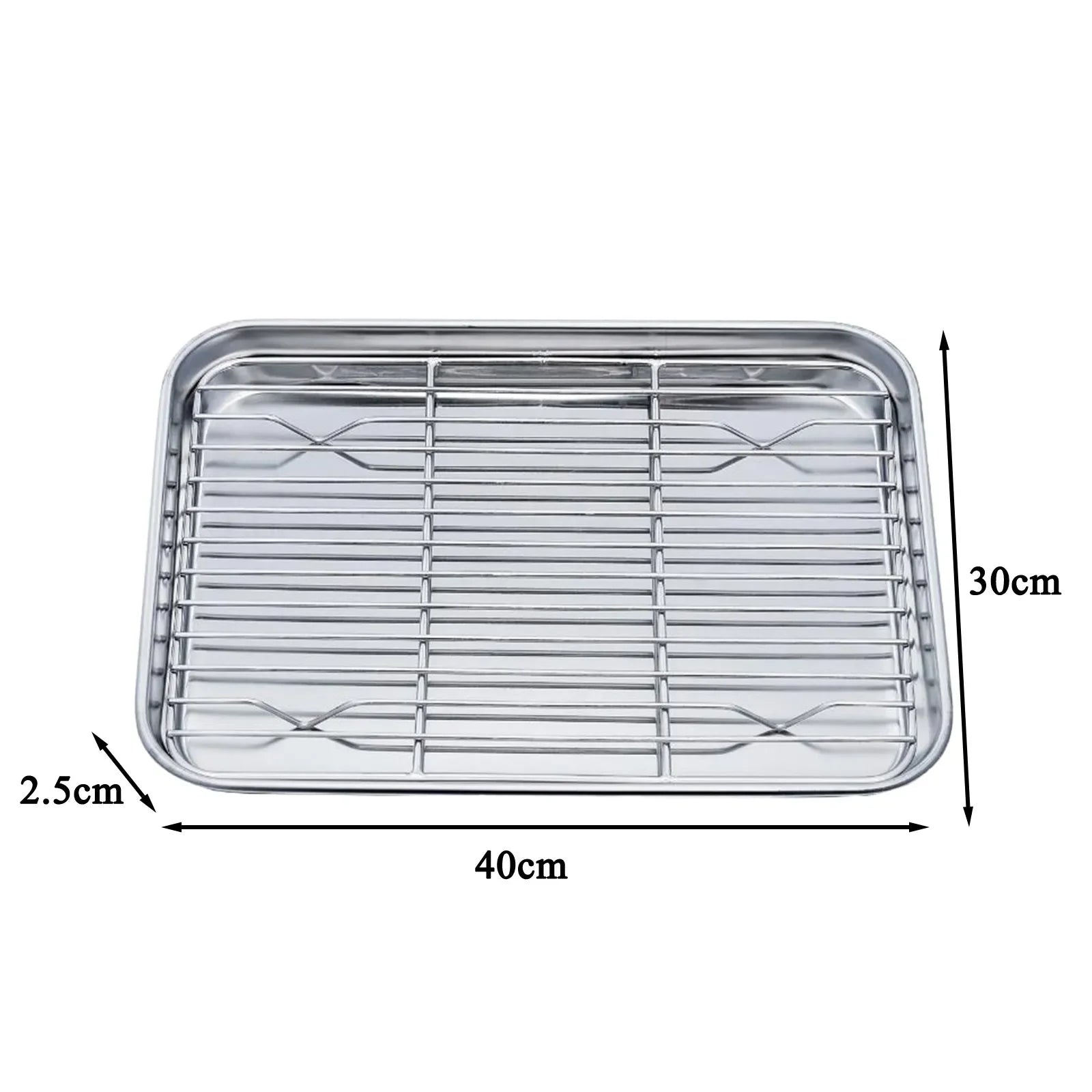 Baking Tray with Removable Cooling Rack Set Stainless Steel Baking Pan Sheet Non Toxic , Used for Oven, BBQ Tray Dishwasher Safe