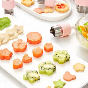 8PCS Press Cookie Cutter Set Food Grade Stainless Steel Butterfly Clear Embossing Molds for Fruit Veggie Biscuit Home DIY Baking