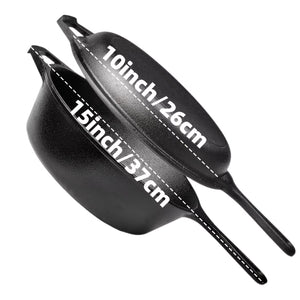 3PCS Cast Iron Skillet Set (6/8/10 Inch) Pre-Seasoned, Heavy-Duty Pans for Oven, Grill & Campfire, Even Heat, Non-Stick Surface