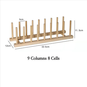 2026 DIY Locker Bamboo Drain Rack Wooden Plate Rack Dish Rack Kitchen Organizer for Plates/Cutting Boards/Plates/Cups/Pot Lid