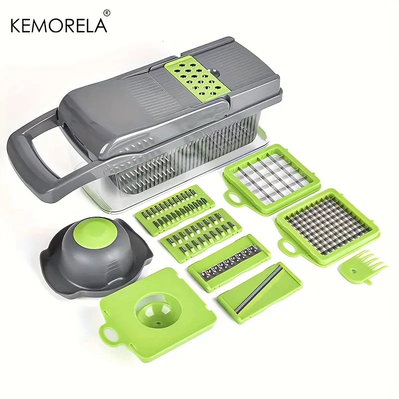 22In1/ 15In1 Multifunctional Vegetable Cutter Handheld Food Grater, Veggie Slicer, Chopper with Container, Onion Mince Cutter