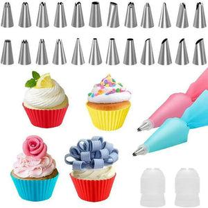 Stainless Steel Cake Decorating Nozzle Piping Bag Set Kitchen Confectionery Equipment Pastry Accessories Bakery Tool Kit
