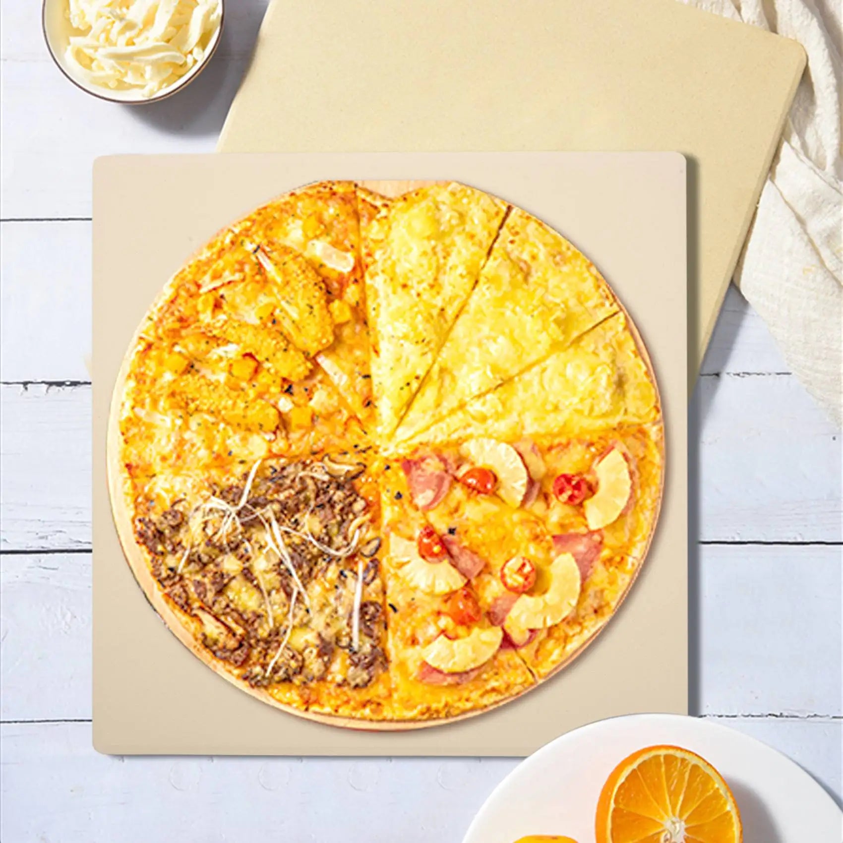 Pizza Stone for Cooking Baking Grilling Pizza Tools for Oven and Bbq Grill Bakeware Bread Tray Kitchen Baking Slab 305X305X10Mm