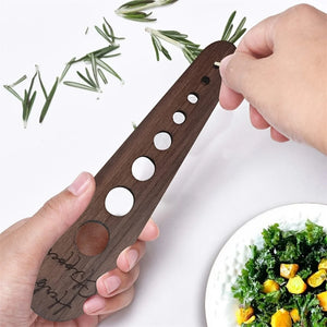 1 Wooden Vegetable Leaf Remover, Portable Multi-Compartment Vegetable Leaf Picker, Suitable for Household Kitchen Gadgets