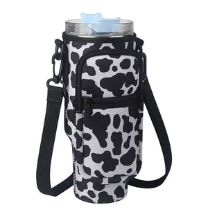 Water Bottle Carrier Bag for Stanley 40Oz Tumbler with Handle Water Bottle Holder with Adjustable Shoulder Strap with Pocket