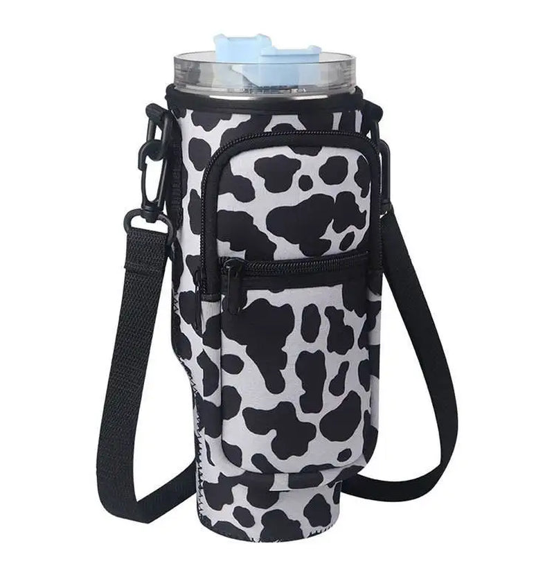 Water Bottle Carrier Bag for Stanley 40Oz Tumbler with Handle Water Bottle Holder with Adjustable Shoulder Strap with Pocket