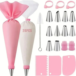 Stainless Steel Cake Decorating Nozzle Piping Bag Set Kitchen Confectionery Equipment Pastry Accessories Bakery Tool Kit