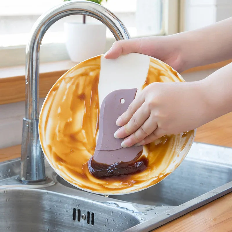 Household Kitchen Multifunctional Soft Scraper Dirt and Grease Cleaning Tool Silicone Scraper to Clean Pots and Oil Stains