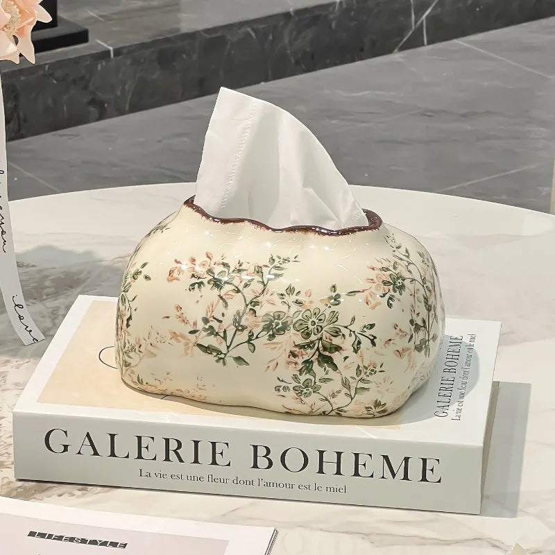 Ceramic Tissue Box Holder Multifunctional Storage Ashtray Vase Fruit Bowl Chopstick Holder Home Decor
